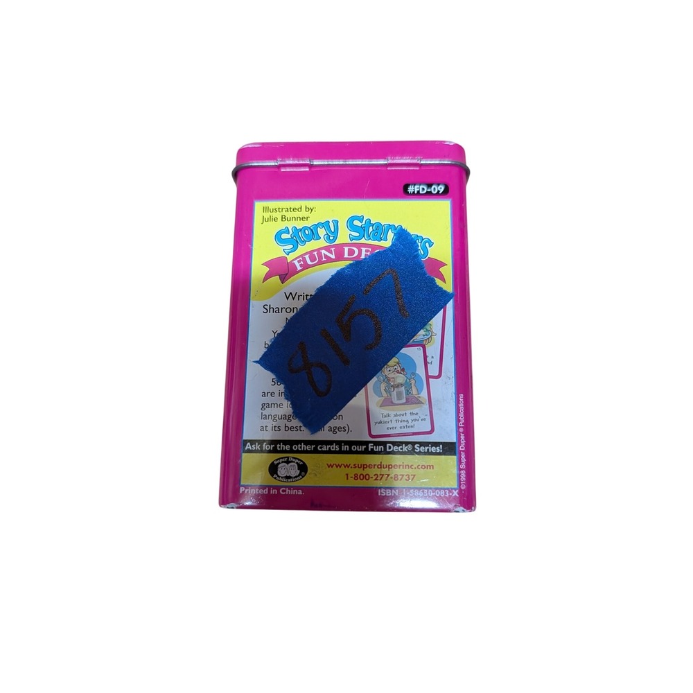 Super Duper Story Starters Fun Deck Kids OS Pink Good #FD-09 Flashcards Tin